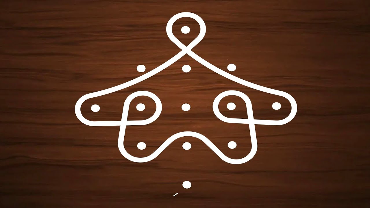 Traditional rangoli designs | simple rangoli with   5 to 1 dots 