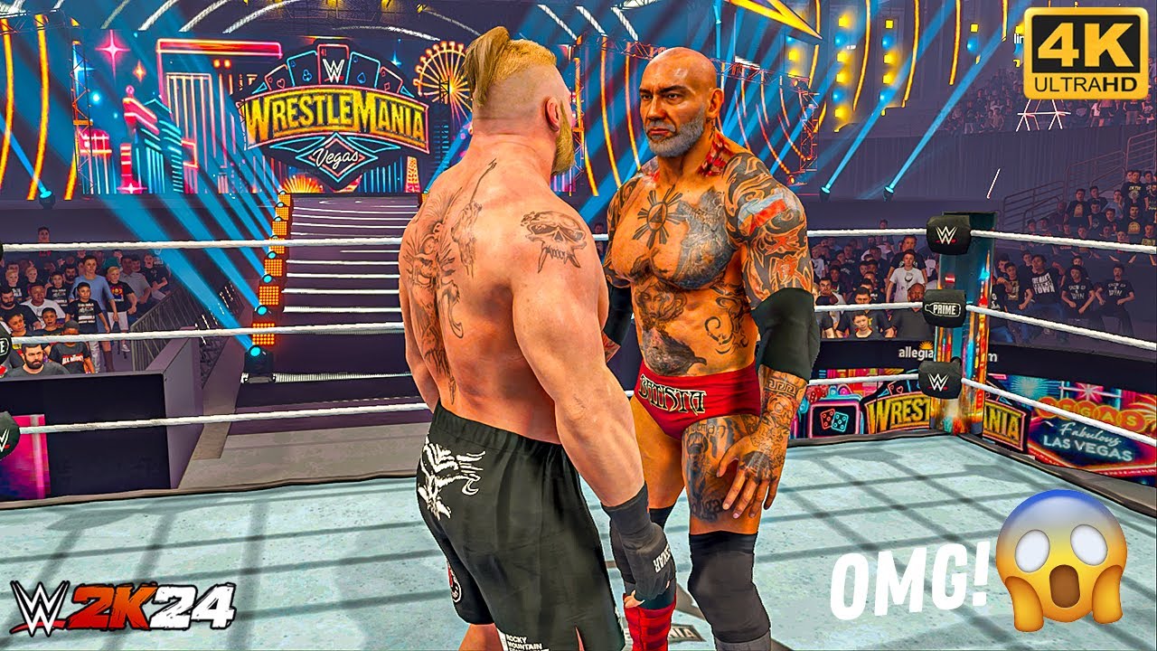 WWE 2K24 - Batista vs. Brock Lesnar - No Holds Barred Match at WrestleMania 41 | PC [4K60]