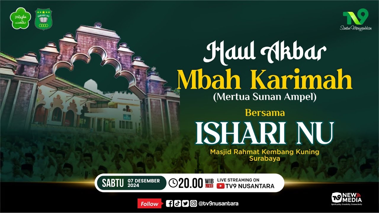 🔴(LIVE) Haul Akbar Mbah Karimah (Mertua Sunan Ampel) Bersama ISHARI NU