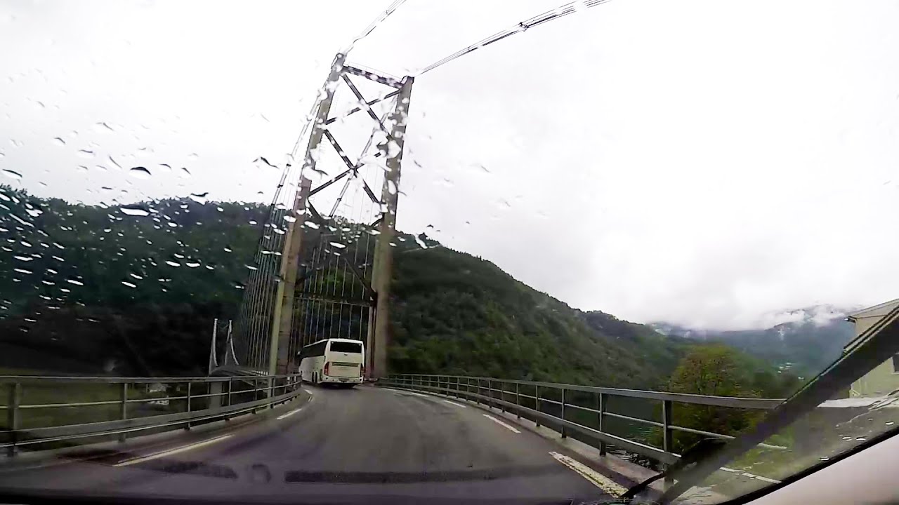 Driving the Fyksesund Bridge and Liaros Tunell Norway