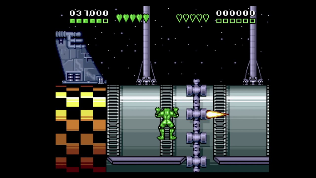 Battletoads and Double Dragon - Level 5 Fire Obstacles (Tips and Tricks) Walkthrough