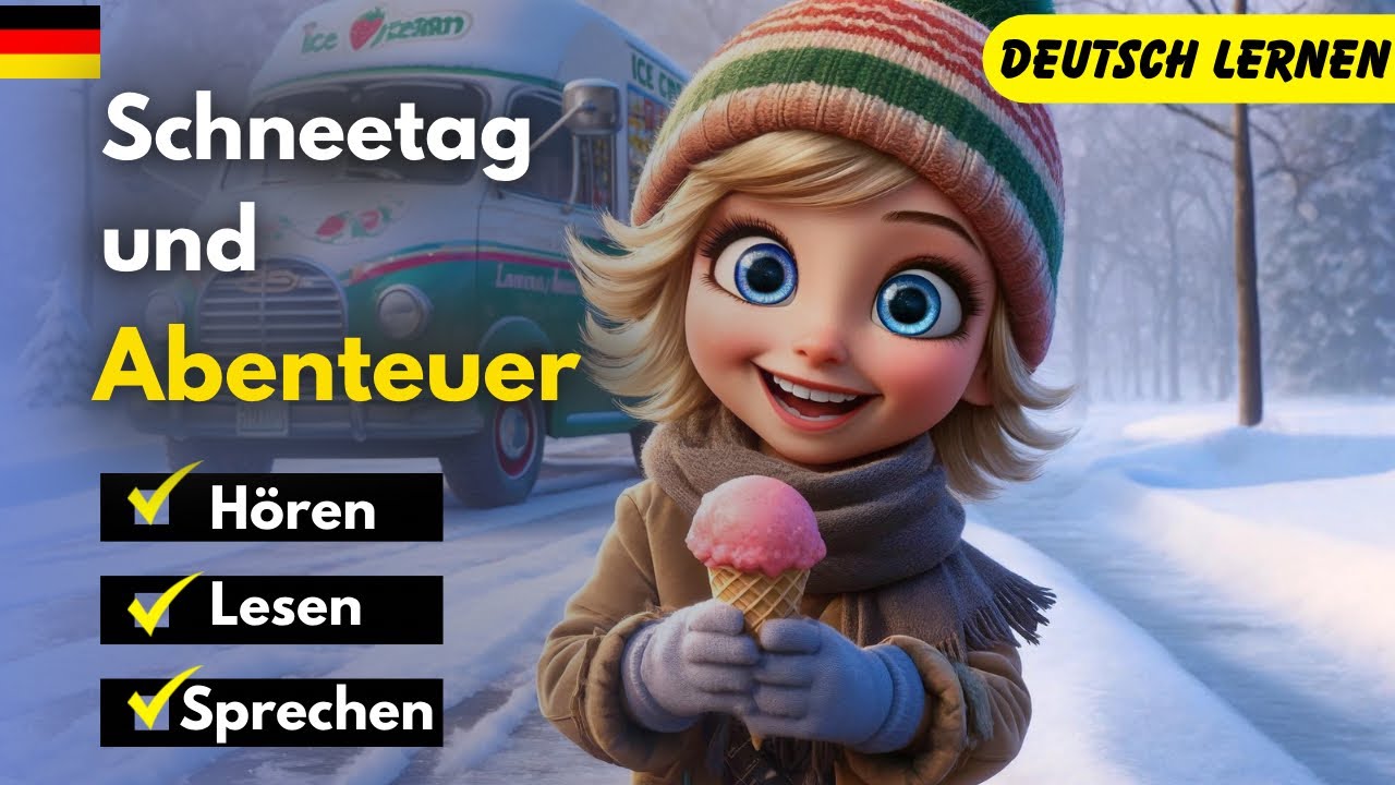 Der Schneetag (A1) | Deutsch Lernen | Hören & Sprechen | Geschichte & Wortschatz