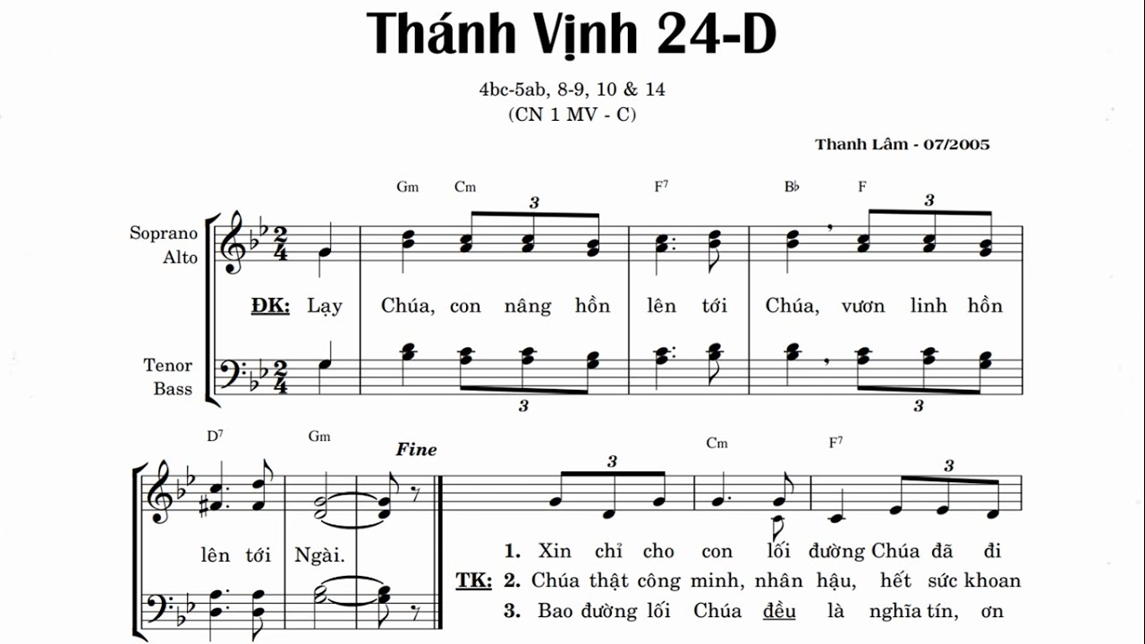 Thánh Vịnh 24D  || Thanh Lâm ( Đáp Ca Chúa Nhật 1 Mùa Vọng Năm C )