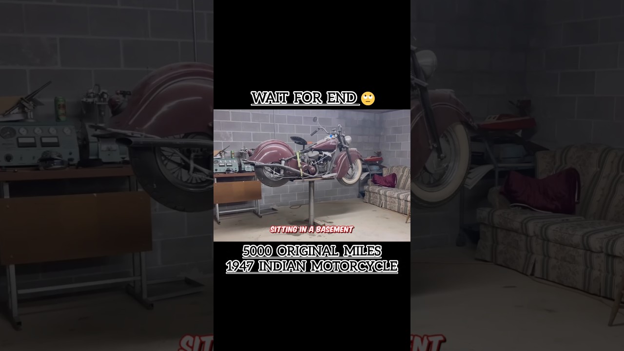 I Found 1947 Indian Motorcycle with 5000 Original Miles | Detailing and Restoration | #shorts