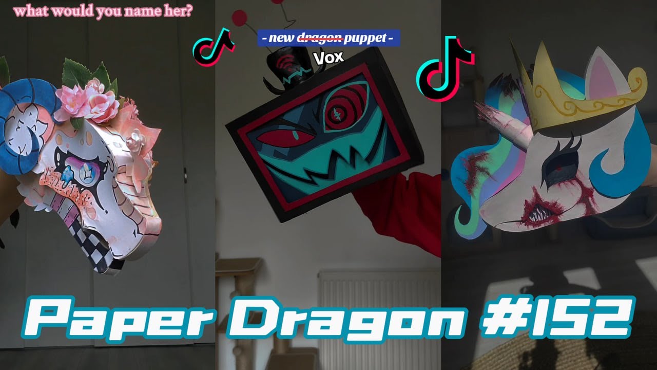 Dragon Puppet Crafts - Paper Dragon TikTok Compilation #152