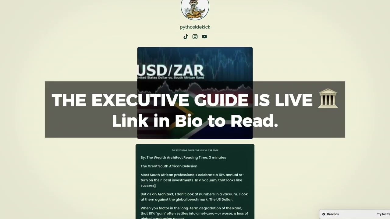 Stop playing the local game. USD vs ZAR Guide. 🏛️ #SouthAfrica