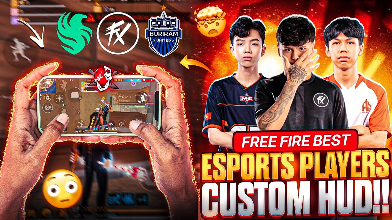 Free Fire BEST ESPORTS Players CUSTOM HUD😱 | WORLD Best ESPORTS Players CUSTOM HUD✅ | BRU,FX,AG,FLCN