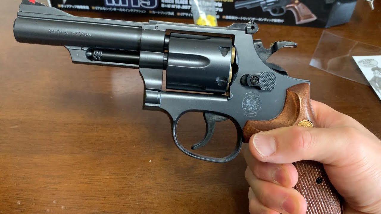 S&W M19 4インチ　クラウンモデル エアコキ10禁　開封レビュー【ハンドガン】.357コンバットマグナム　ウッドタイプグリップ　エアーコッキングエアガンエアリボルバー