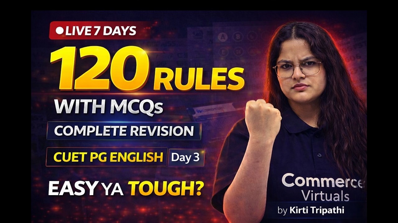120 English Rules Bootcamp – Day 3 🔴 | CUET PG Exact Pattern MCQs