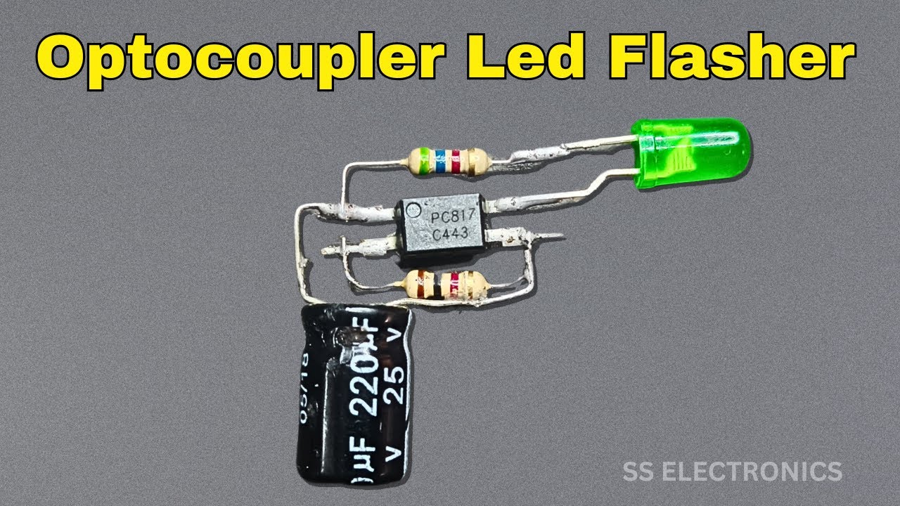 Led Flasher Circuit Using Optocoupler Pc817 | 3.7v Led Flasher Circuit