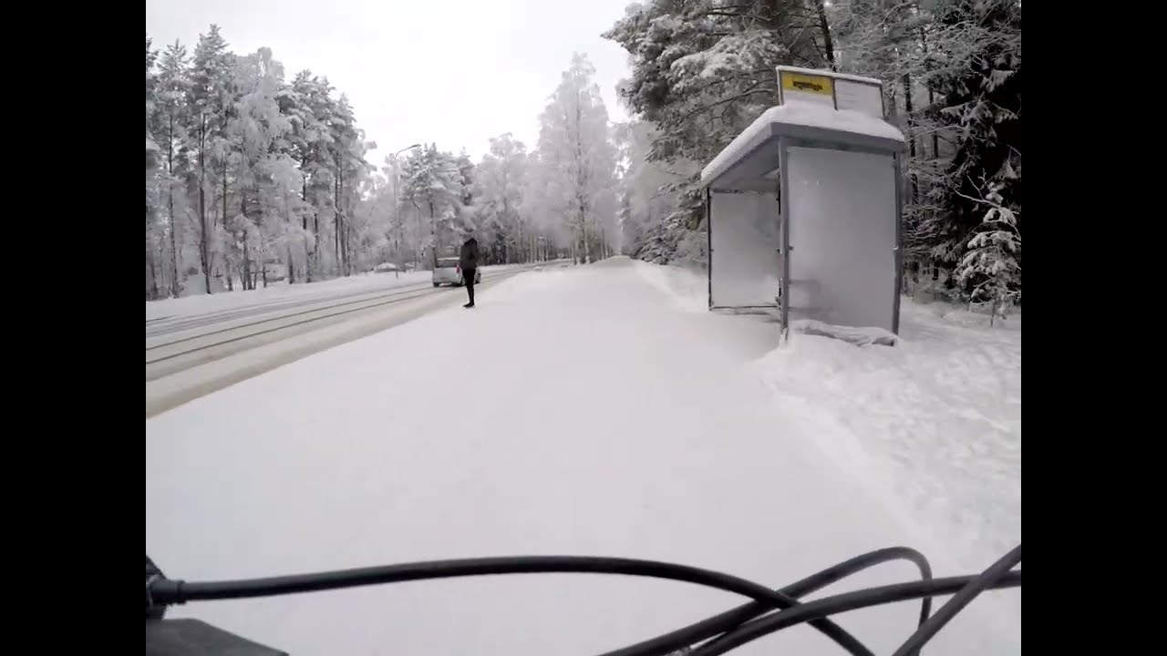 Short Winter Bike Ride in Kaijonharju/Linnanmaa, Oulu, Finland