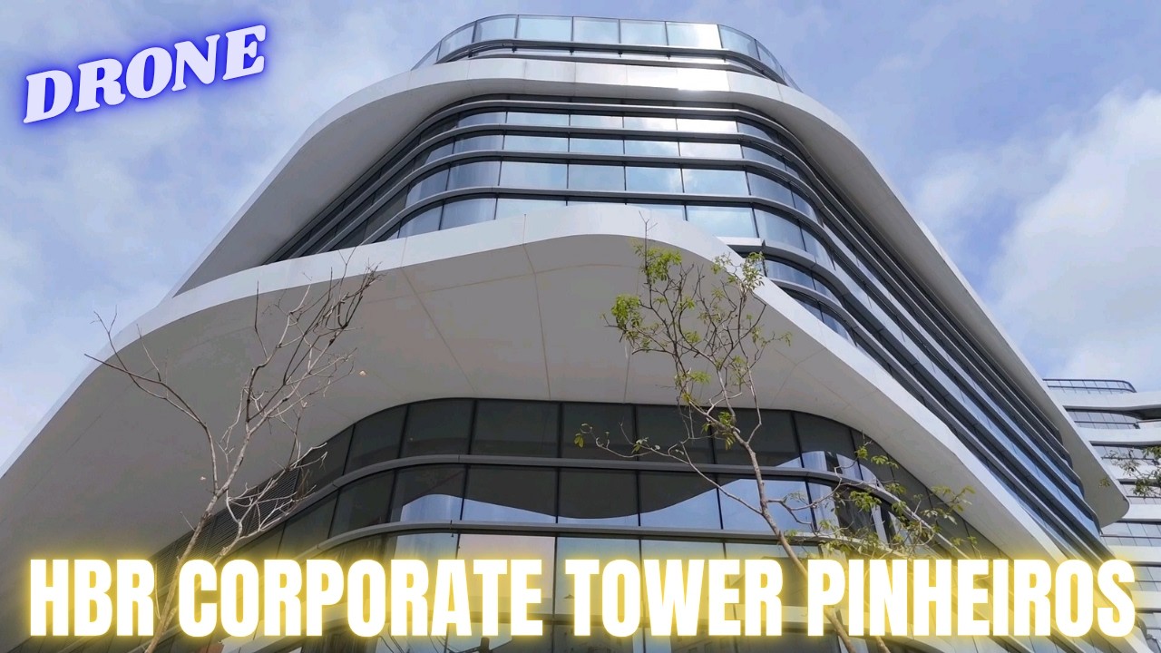 100% locado para o Hospital Albert Einstein: Drone mostra o HBR Corporate Tower Pinheiros -São Paulo