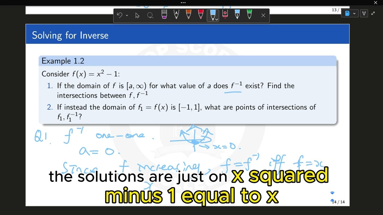 VCE MM| T06 Example 2.1: Finding Inverse Functions