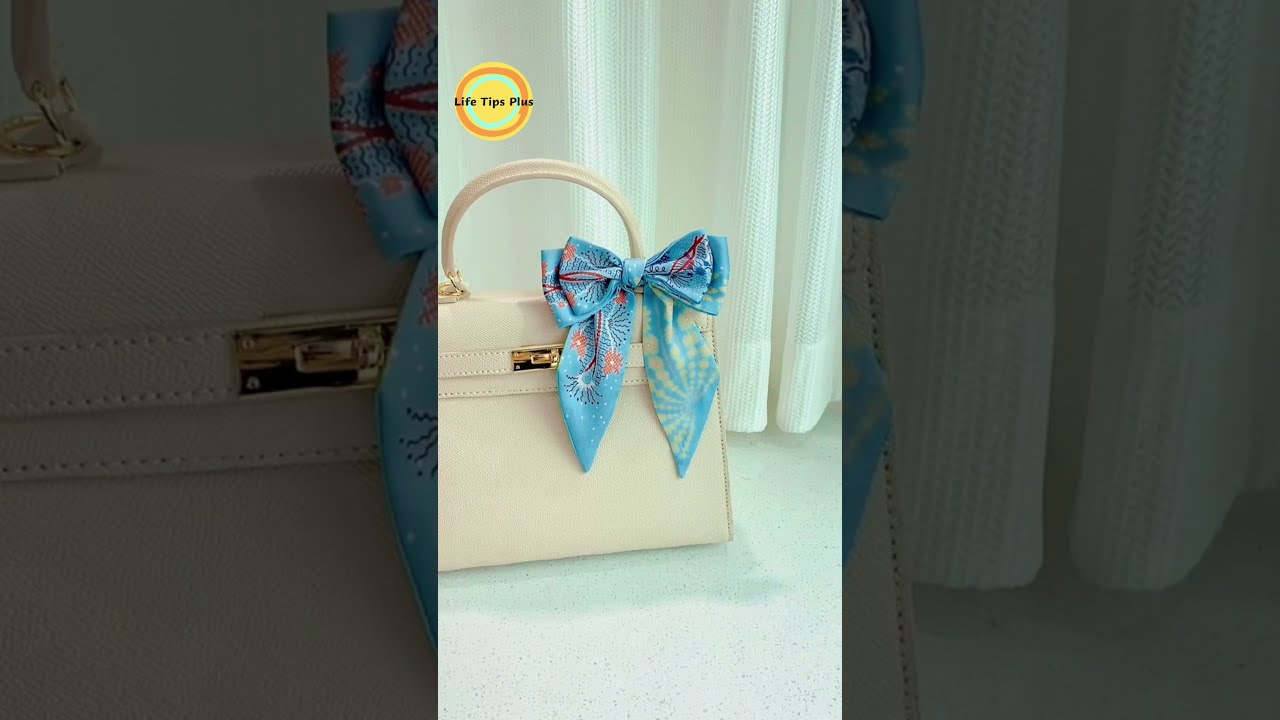 Three ways to wrap twilly onto Handbags. .Accessorizing handbag handles with twilly.  #shorts