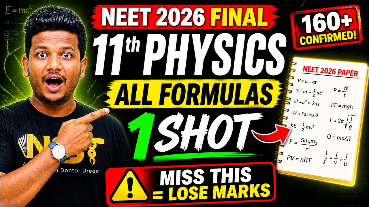 😱11th Physics FULL FORMULA REVISION in 1 SHOT | NEET 2026 FINAL BOOST 🚀(Tamil) NST Dr Sudharshan