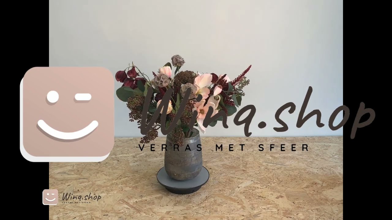 Winq- Gebonden Boeket Kunstbloemen Rood , Bruin en Roze (bz0091)