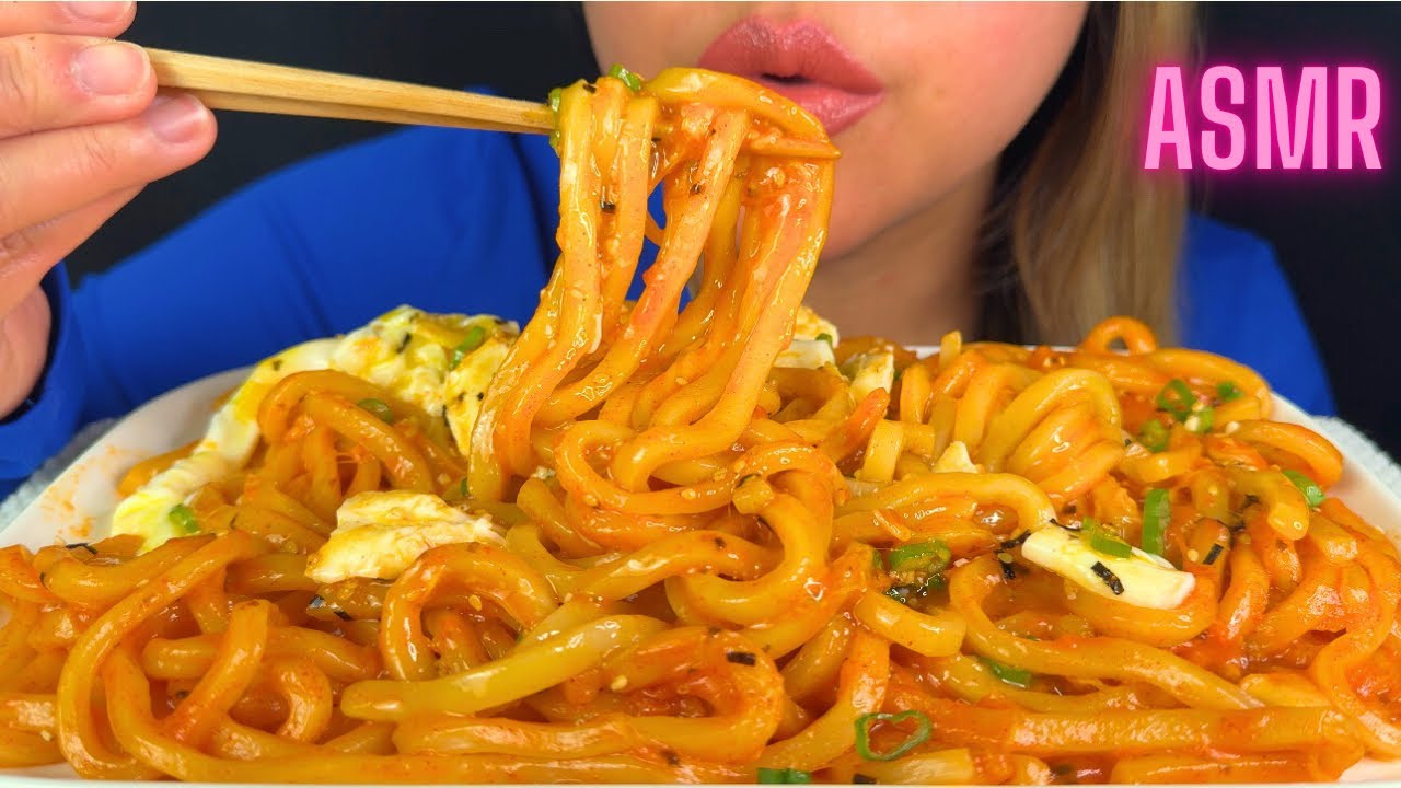 Hot & Sweet Udon Noodles ASMR|Mukbang