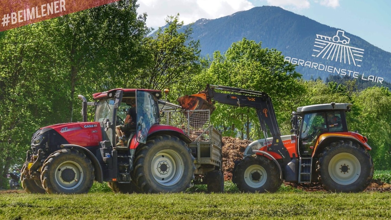 STEYR CVT + CASE Puma beim Mist Ausbringen | Mengele Streuer | Hauer Frontlader 