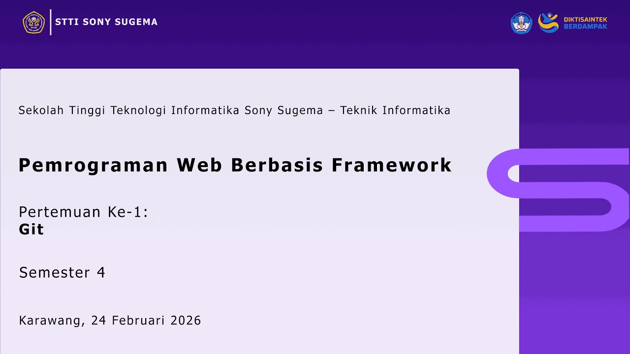 Pertemuan Ke-1 [Pemrograman Web Berbasis Framework]
