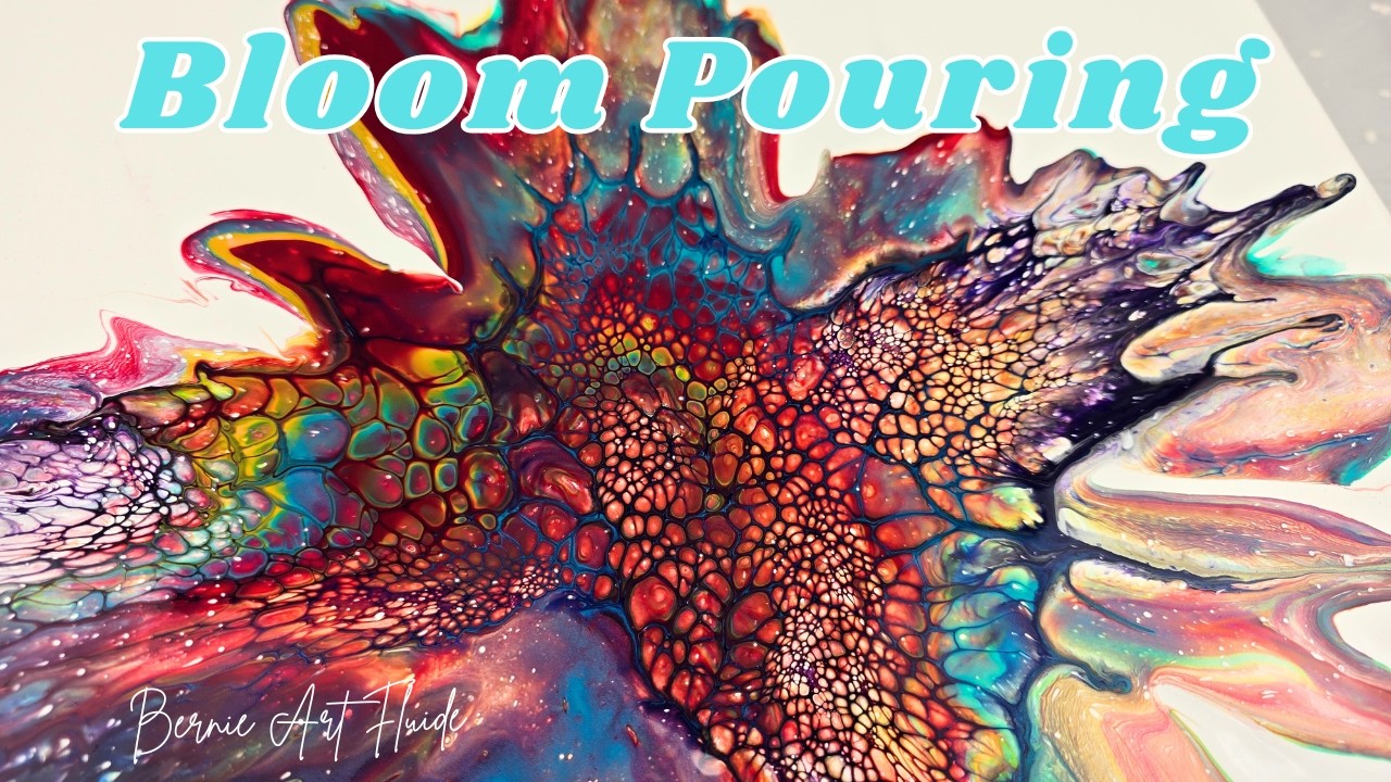 Bloom au sèche cheveux #acryliquepouring