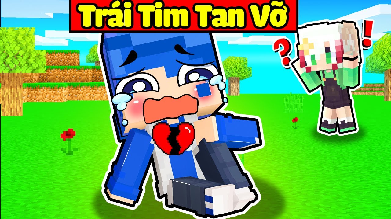 HUY NOOB TRÁI TIM TAN VỠ TRONG MINECRAFT*HUY NOOB 1 NGÀY SIÊU BUỒN 💔😭