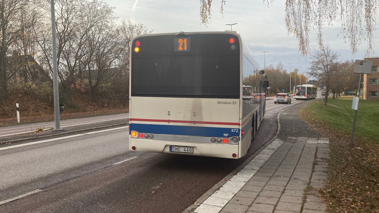 Bus ride linje 21 från Tillberga till Västerås Central