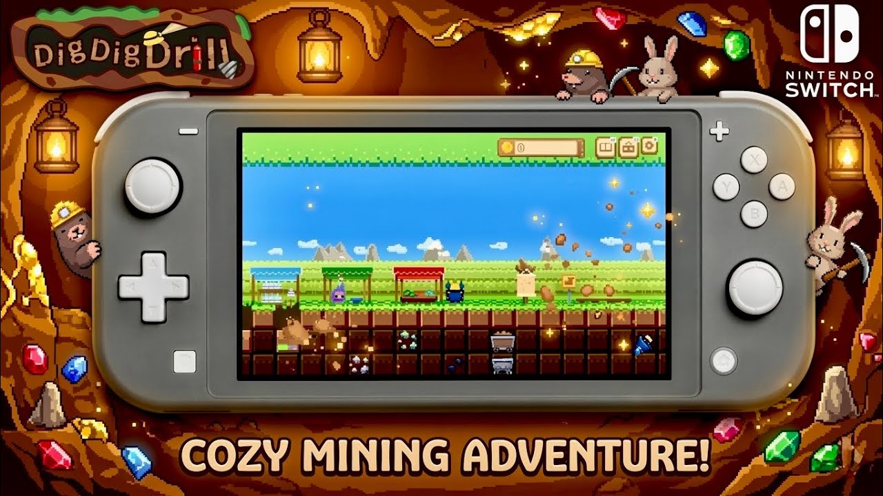 Игровой процесс DigDigDrill на Nintendo Switch &mdash; просто, но затягивает?