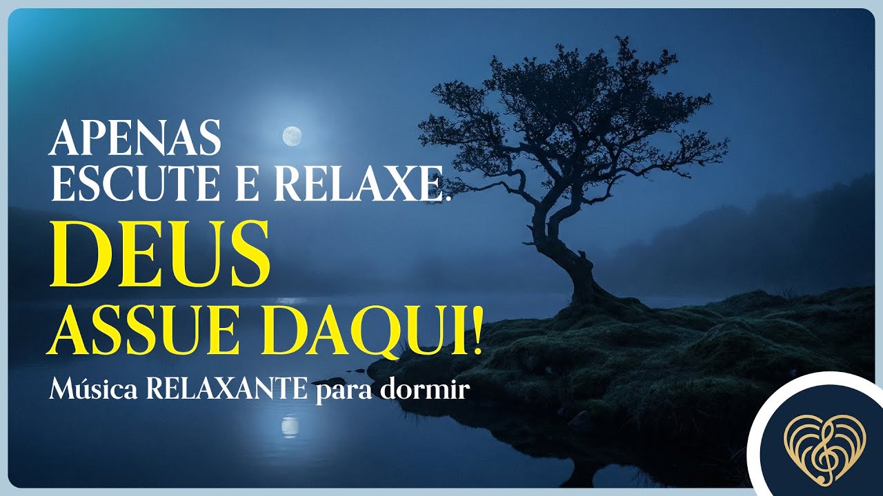 Para DORMIR com o CORAÇÃO CALMO depois de um DIA DIFÍCIL | Música Gospel para relaxar (TELA ESCURA)