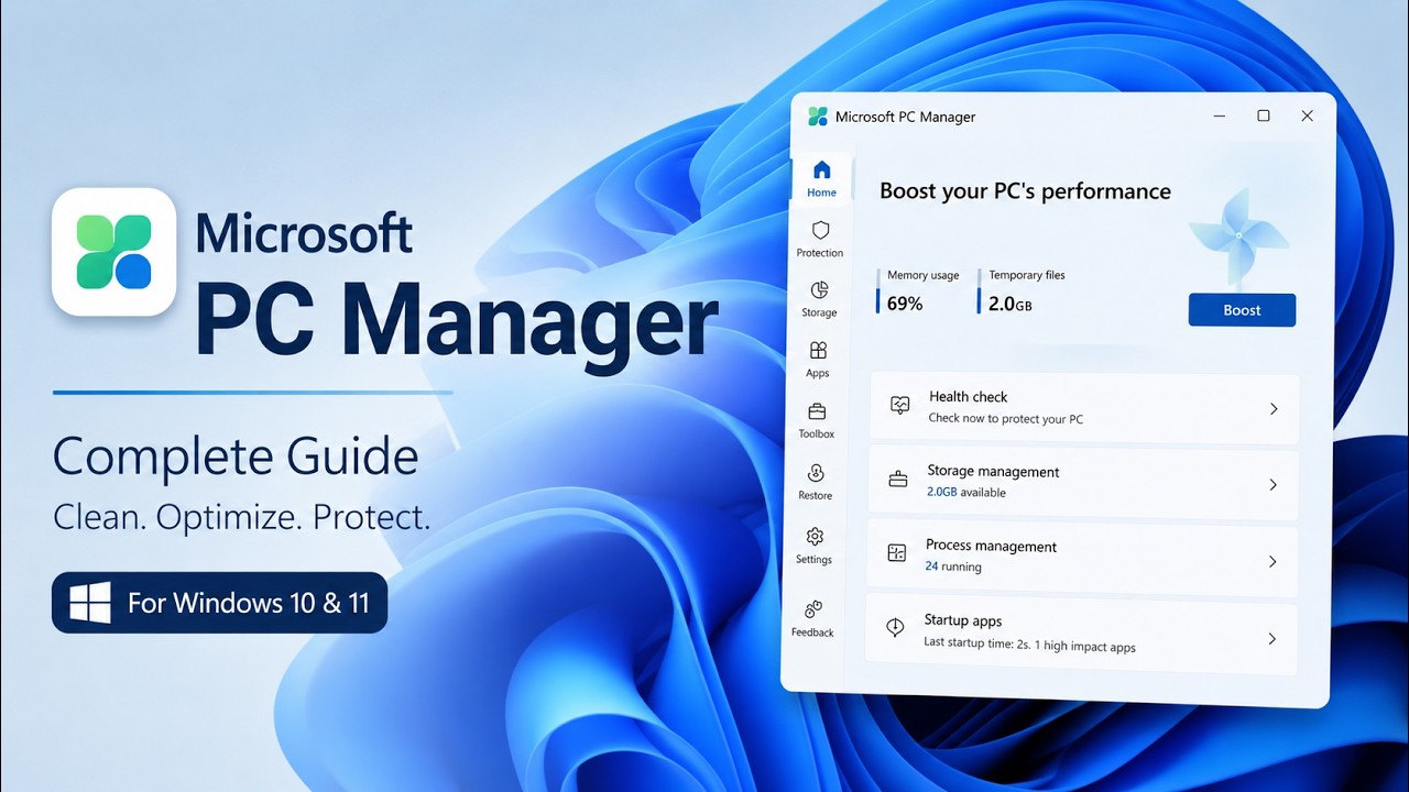 Microsoft PC Manager Complete Guide (2026) | Clean, Optimize & Speed Up Windows 11 & Windows 10
