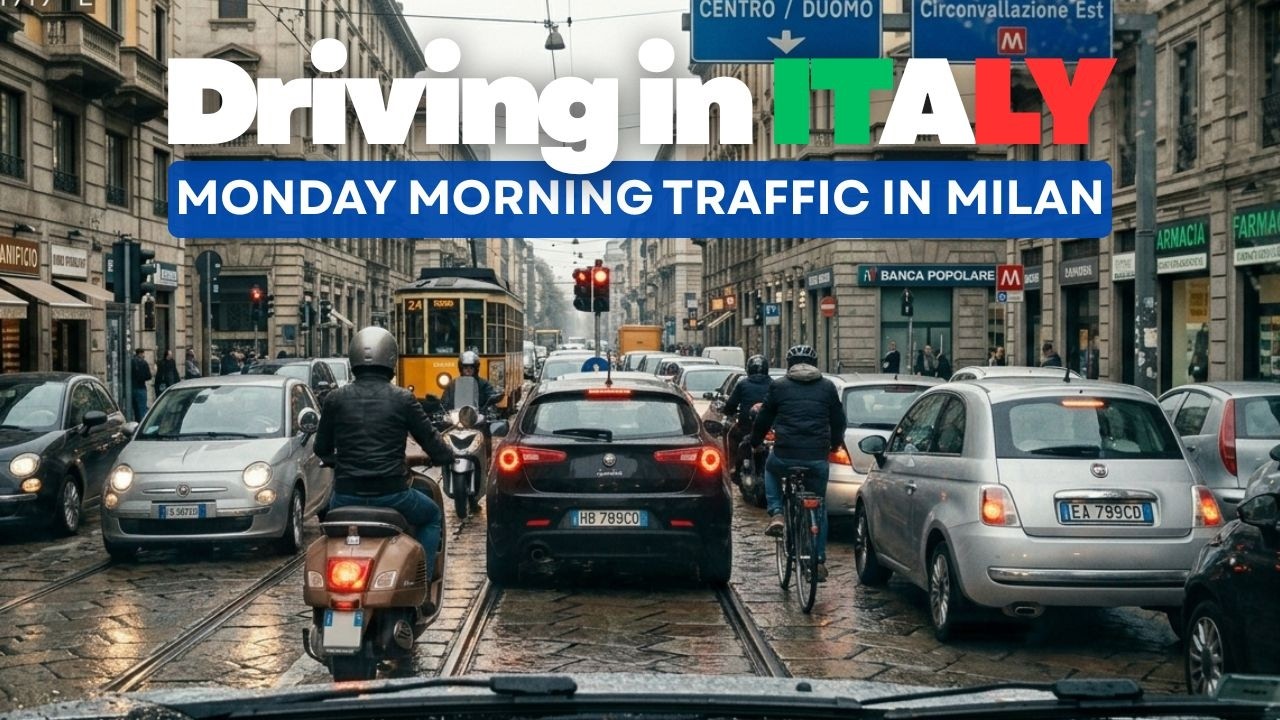 Driving in ITALY - Milan MONDAY Morning Traffic in 4K [Dashcam]