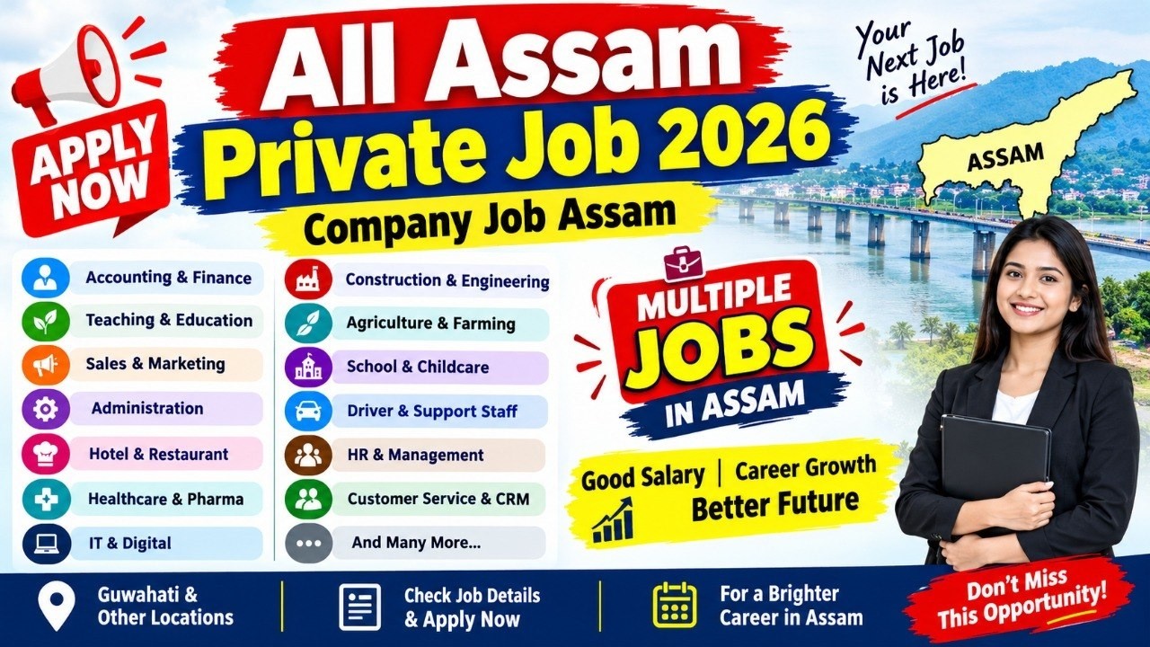 All Assam Private Job Vacancy | Private Job Assam 2026 | Assam Job News Today 2026 | Assam Job Today