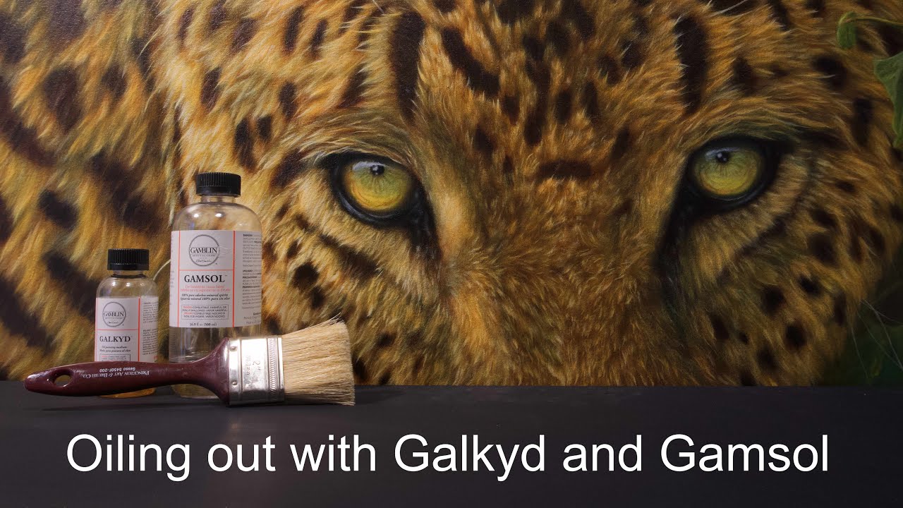 Oiling out an oil painting with Galkyd and Gamsol before varnishing