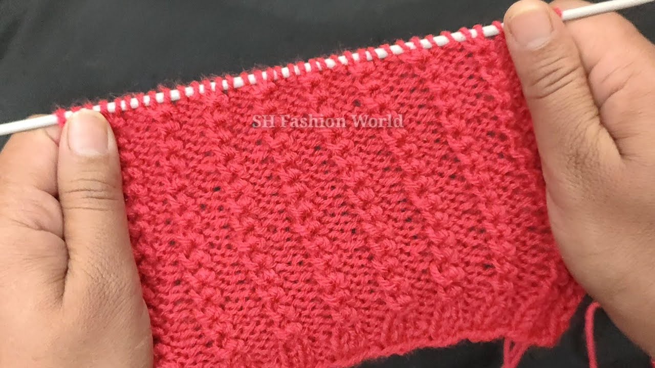 Very easy two rows repeat pattern//दो सिलाई की बुनाई- SH Fashion World.