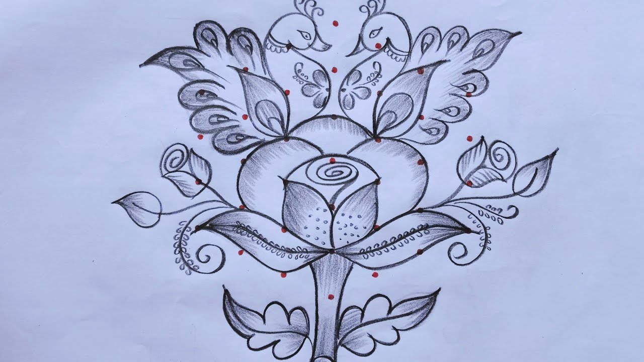 🌺🌺 very easy 🌺 peacock rangoli 🌺 creativity 👍🌺 just 7 dots 🌺 simple pulli kolam 🌺