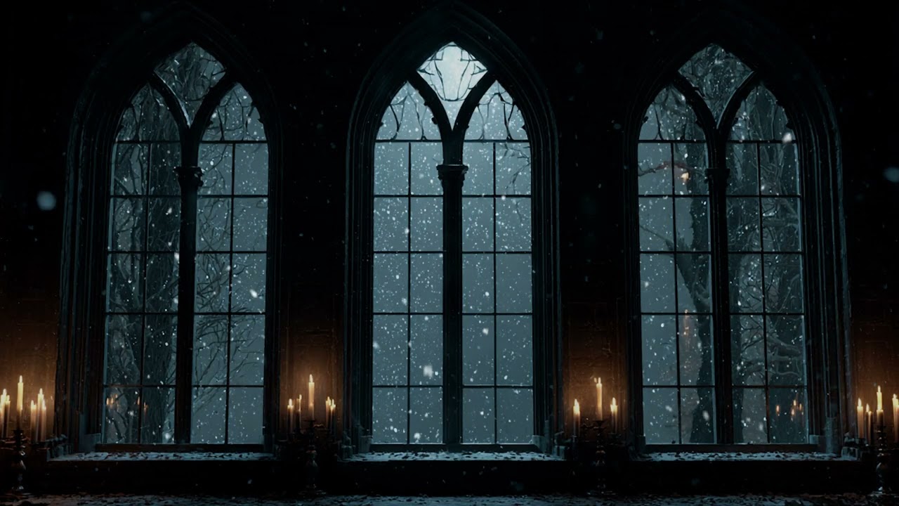 Peaceful Snowstorm Outside the Cabin ❄️ Fireplace Sounds & Cozy Night Ambience for Deep Relaxation
