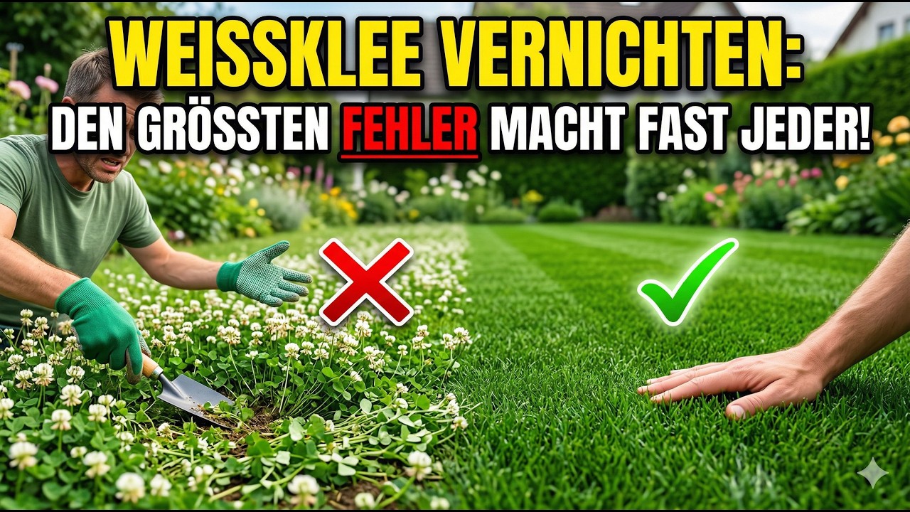 Klee im Rasen entfernen: Der WAHRE Grund, warum er w&auml;chst! (Ohne Chemie)