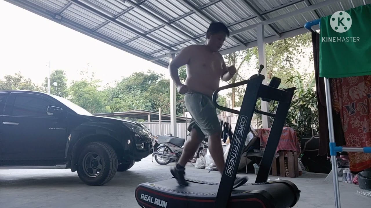 ลู่วิ่งไม่ใช้ไฟฟ้า core fitness วันแรกมันจะงงๆหน่อย #ลุงพุงพลุ้ยตะลุยไขมัน