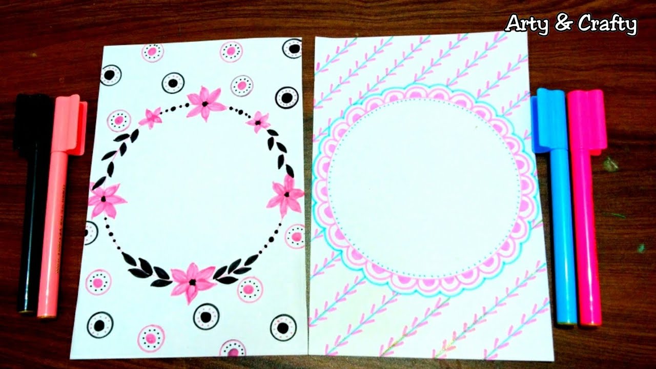 Front Page Design | Border Design on Paper | Easy Border | Borders for Project by Arty & Crafty