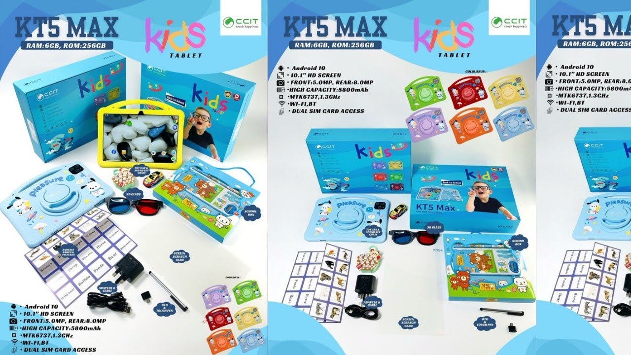 CCIT SMART WATCHES AND TABLETS KT5 MAX•  10.1” *KIDS TABLET