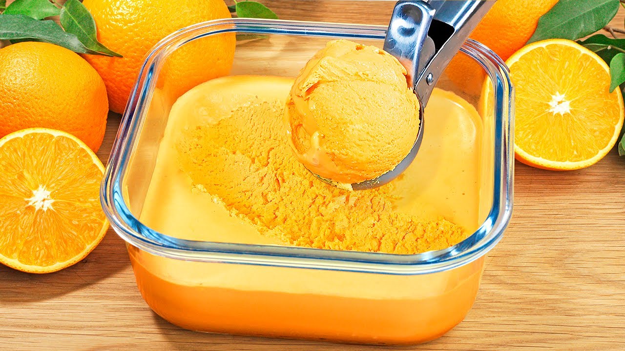 Всего 3 Ингредиента! Вкусное Апельсиновое Мороженое! Быстро за 5 Минут!