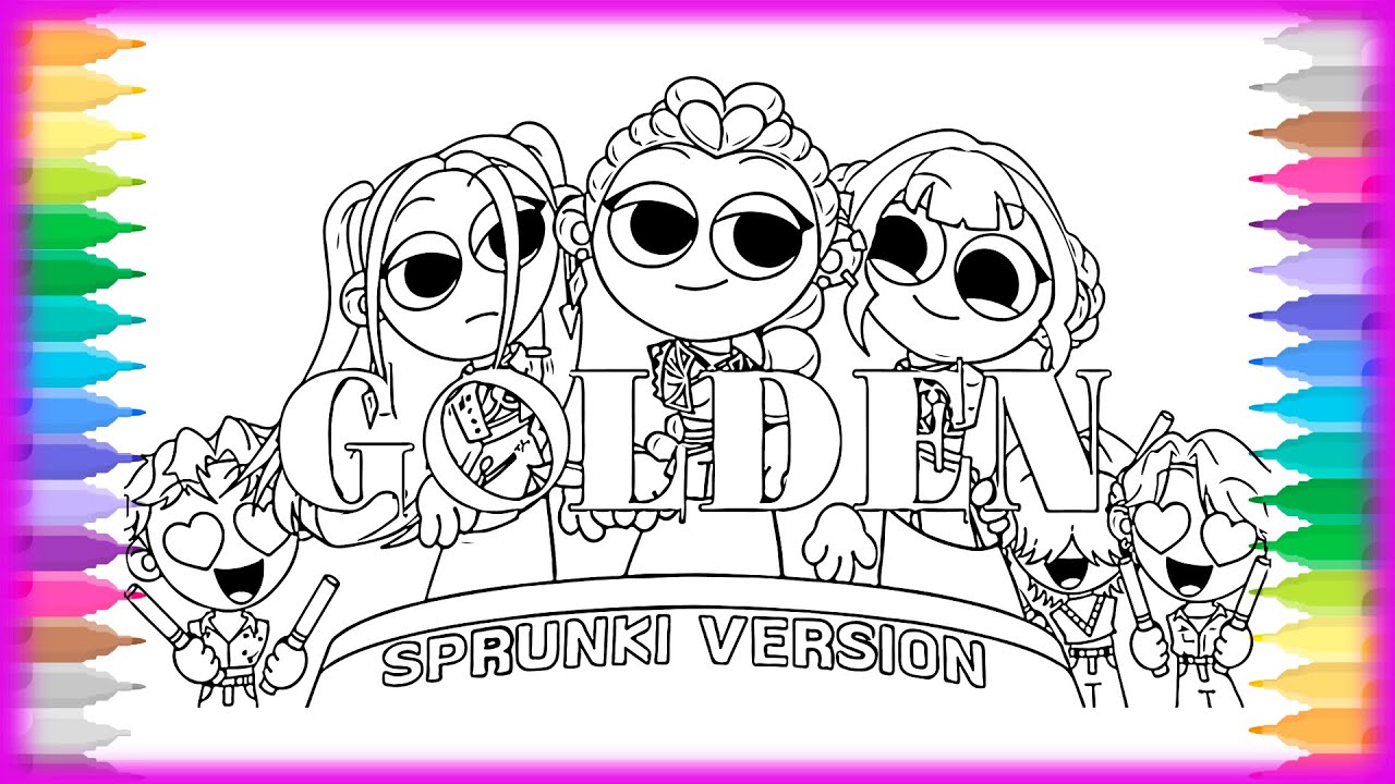 KPop Demon Hunters Coloring Pages - Kpop Idols, but SPRUNKI | Satisfying Coloring Zoey, Mira, Rumi