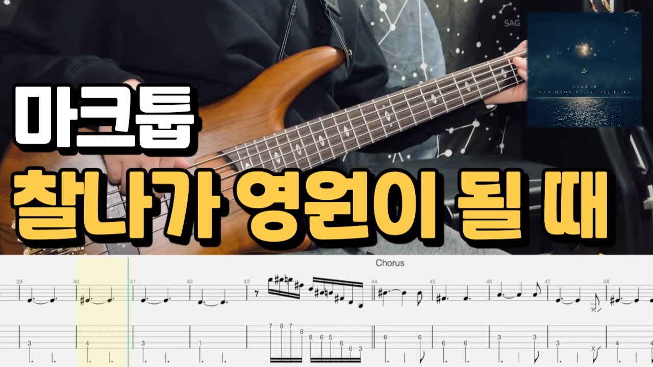 No.1132 | 마크툽 - 찰나가 영원이 될 때 | 베이스 커버(Bass Cover) / 베이스 악보 (Tab)