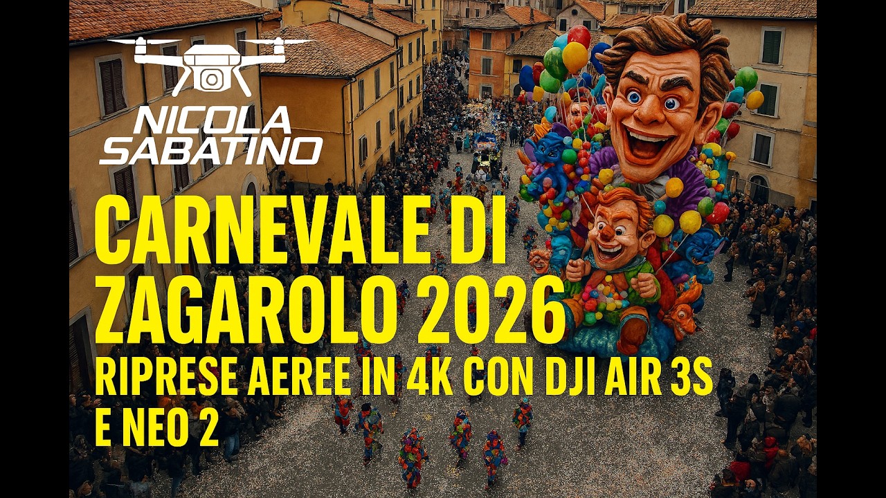 Carnevale di Zagarolo 2026 Riprese Aeree in 4K  Zagarolo Carnival 2026 Aerial 4K Footage