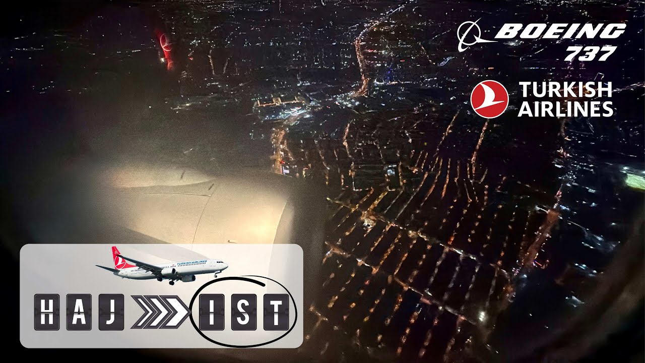 Turkish Airlines landing at Istanbul airport (IST) | Boeing 737-900ER