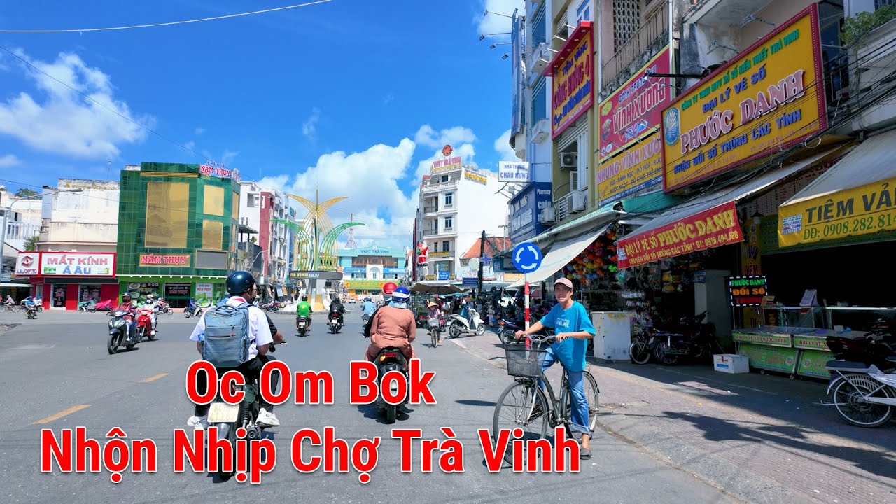 Đường phố náo nhiệt Chợ Trà Vinh mua bán tấp nập ngày lễ Oc Om Bok