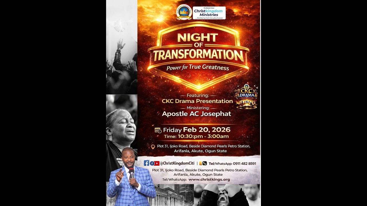 NIGHT OF TRANSFORMATION || POWER FOR TRUE GREATNESS || APOSTLE AC JOSEPHAT