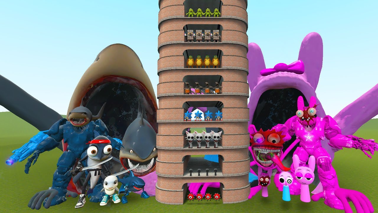 TALLGRASS LITTLE TO BIG ALL TRALALERO TRALALA VS ALL SPRUNKI PINKI FAMILY ФАЗА 1 - 10 в GMod !!