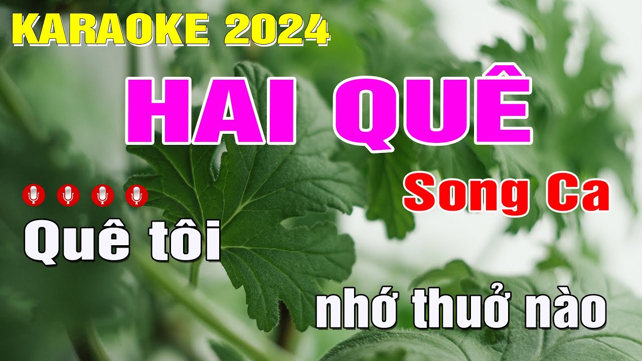 Hai Qu&ecirc; Karaoke Song Ca (D#m) Nhạc Sống | Trung Hiếu