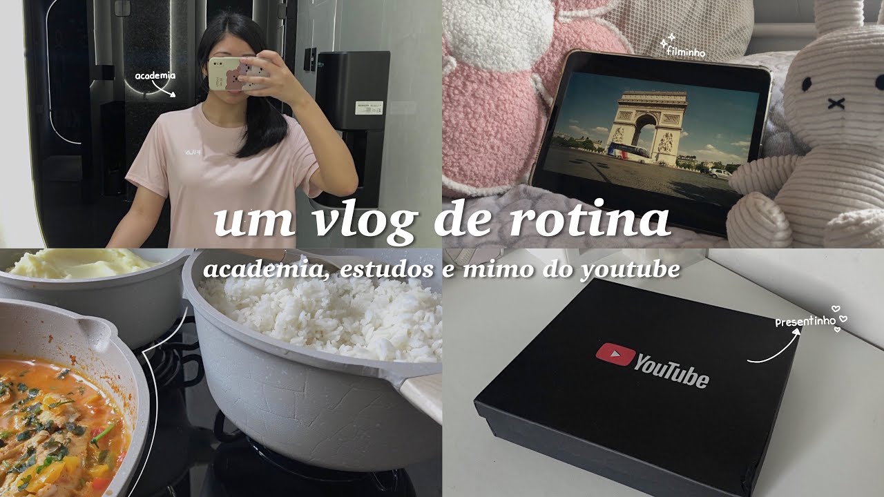 vlog de rotina ☁️ | academia, estudos e mimo do youtube