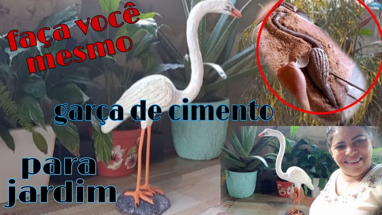 Como fazer garça de cimento para jardim, passo a passo.